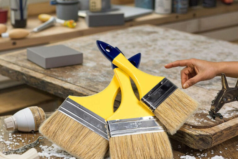 2 Inch Short Handle Paint Brush with Tapered Filament (1) Paint Brush with Tapered Filament