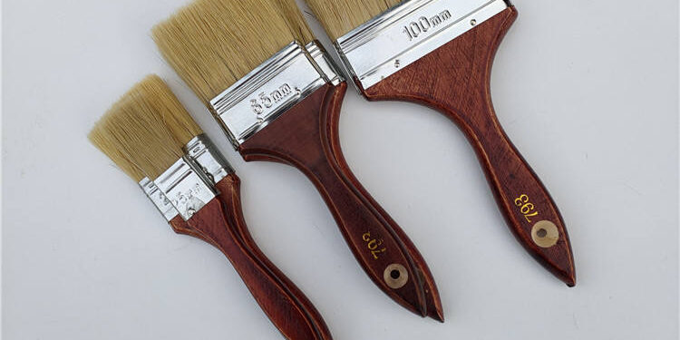 High-Grade Paint Brushes with Red Wooden Handles