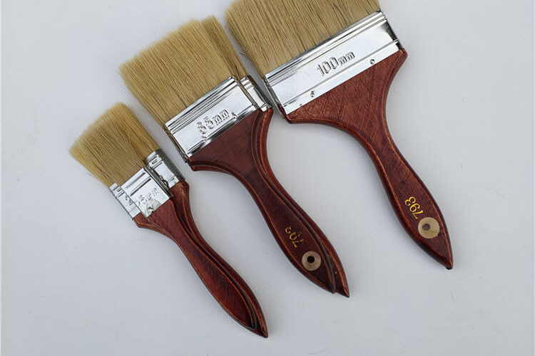 Bulk Professional High-Grade Paint Brushes with Red Wooden Handles (5) High-Grade Paint Brushes with Red Wooden Handles